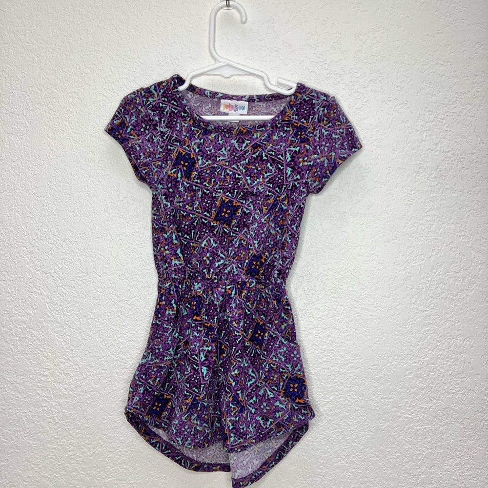 LuLaRoe Purple and Blue Patterned Dress